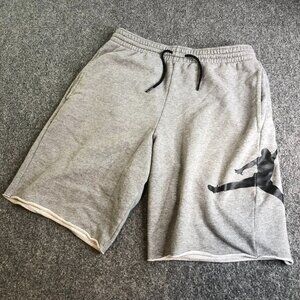 Nike Air Jordan Sweat Shorts Mens Small Gray Fleece Jumpman Logo Pockets Gym